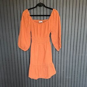Lush Orange Long Sleeve Dress